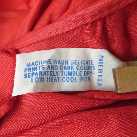 Vintage 70s Vanity Fair Full Length Satin Slip Nightgown S Red Nylon Valentines - Picture 10 of 10